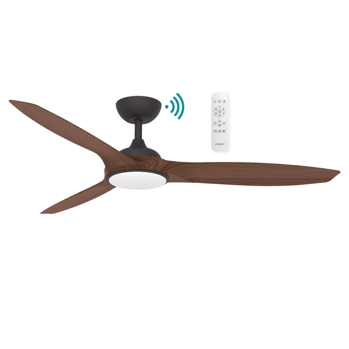 Newport DC 56″ Smart Ceiling Fan With WIFI Remote Control +LED Light Old Bronze with Walnut Ceiling Fan