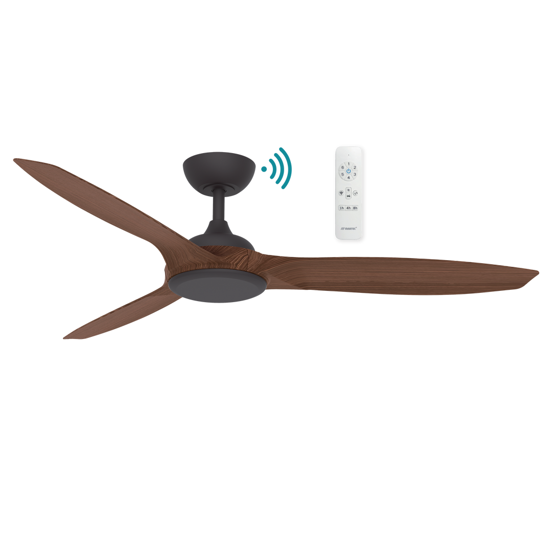 Newport DC 56″ Smart Ceiling Fan With WIFI Remote Control Old Bronze with Walnut Ceiling Fan