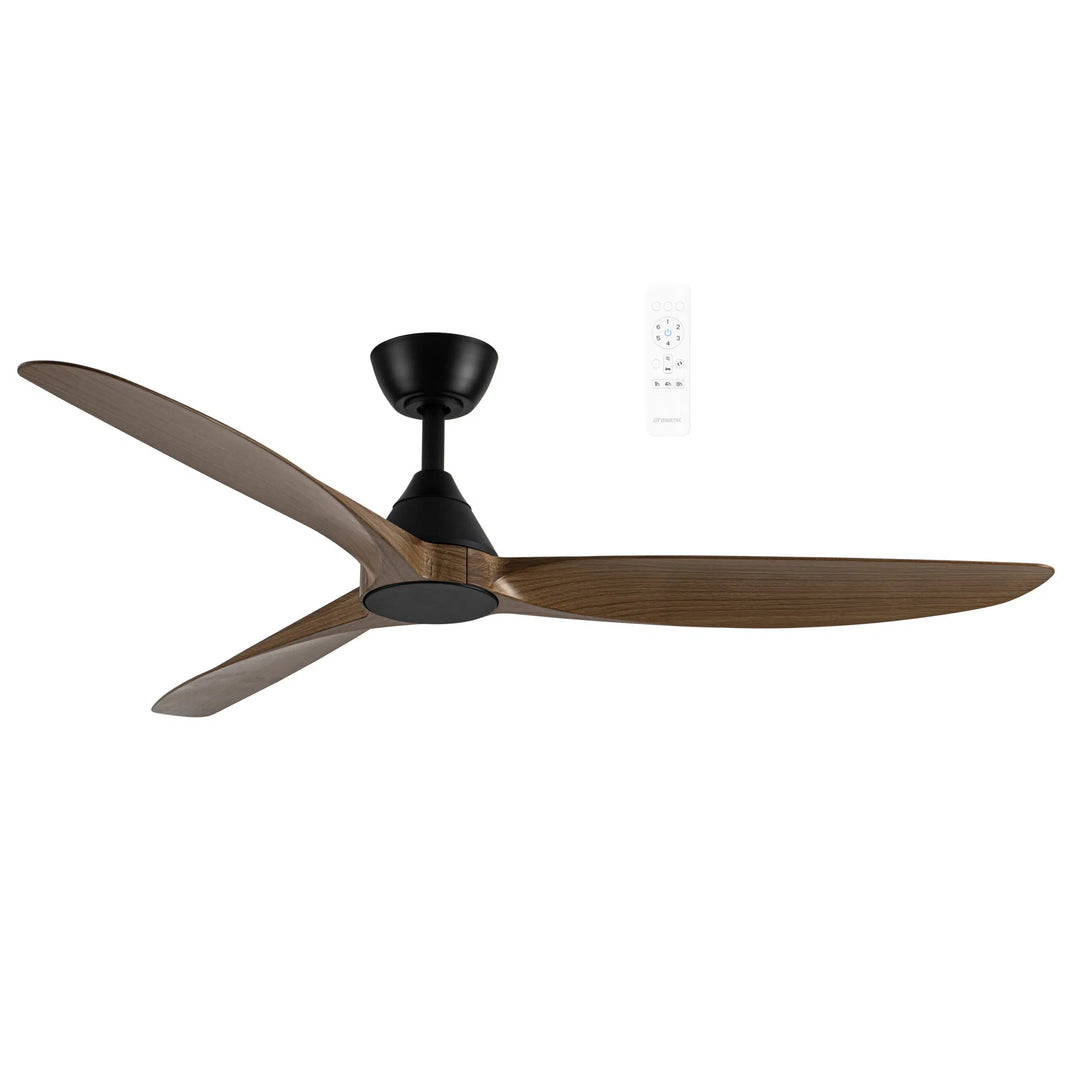 Seaforth DC 52″ & 56″ Smart Ceiling Fan With WIFI Remote Control Black with Teak Ceiling Fan