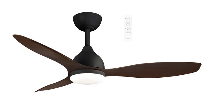 Elite DC 48″ & 52″ Smart Ceiling Fan With WIFI Remote Control + LED light Black with Walnut Ceiling Fan
