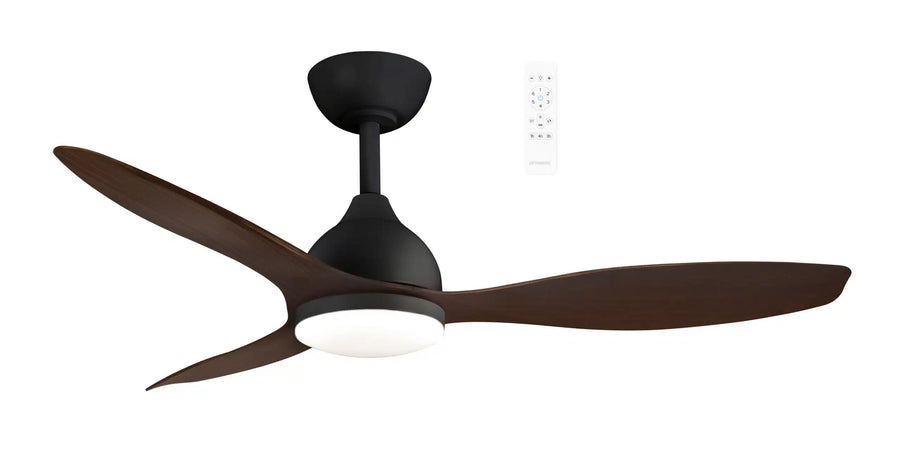 Elite DC 48″ & 52″ Smart Ceiling Fan With WIFI Remote Control + LED light Black with Walnut Ceiling Fan