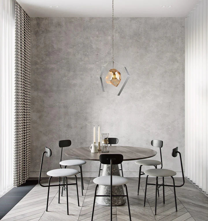 METEORA: Bohemian Style Stainless Steel with Silver Glass Pendant Light Pendant