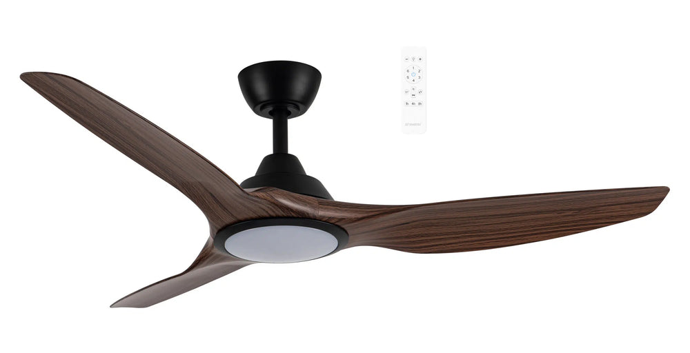 Impact DC 52″ Smart Ceiling Fan With WIFI Remote Control + LED light Matte Black with Walnut Ceiling Fan