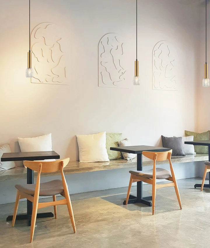 MIKRO: Modern Karaoke Mic Shape Interior Cylinder & Mesh Pendant Lights Pendant