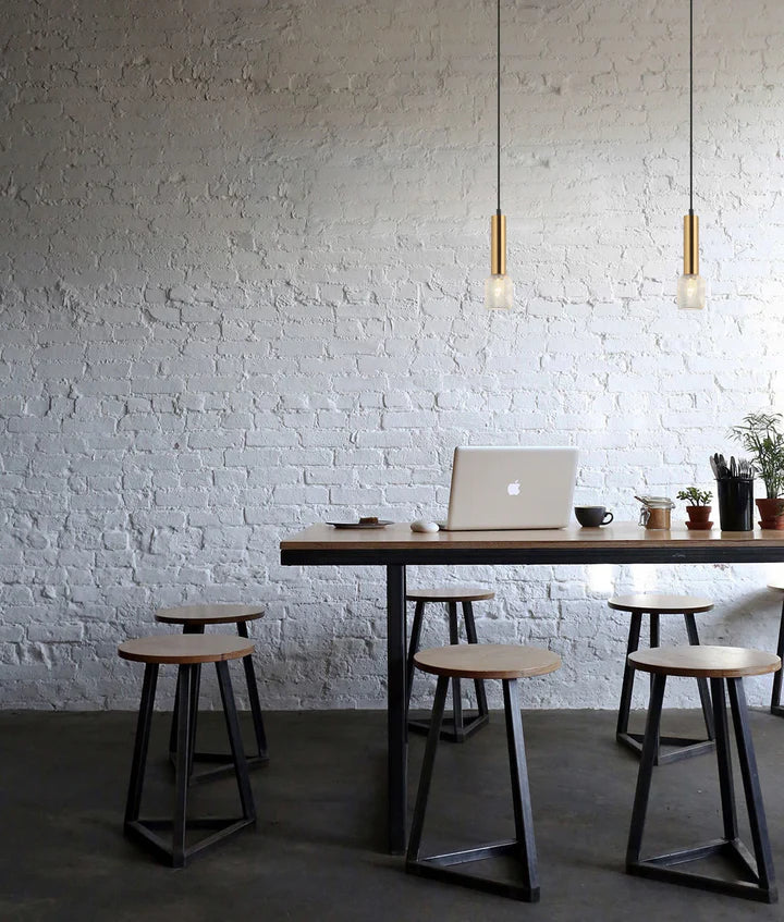 MIKRO: Modern Karaoke Mic Shape Interior Cylinder & Mesh Pendant Lights Pendant