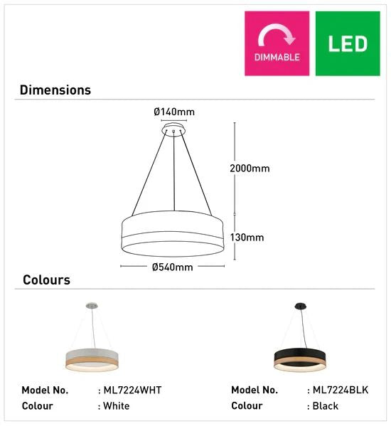 Mercator Fitzgerald 1Lt LED Pendant Light Pendant