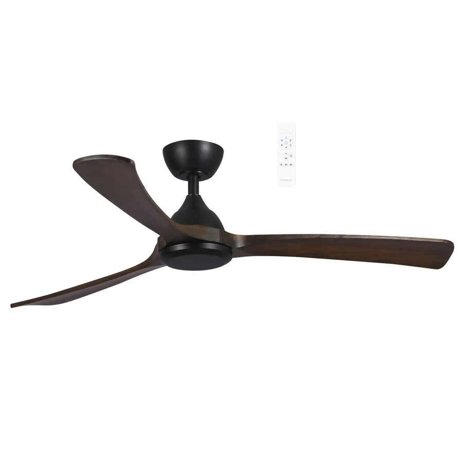 Norfolk DC 48″ & 56″ Smart Ceiling Fan With WIFI Remote Control Black with Walnut Celling Fan