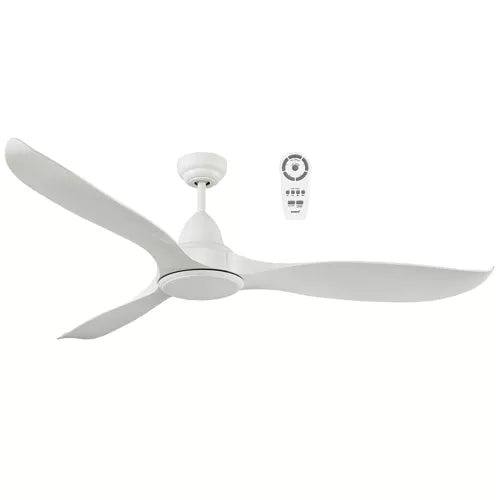 Wave 52″ / 60″ DC Ceiling Fan with Light White Satin Ceiling Fan