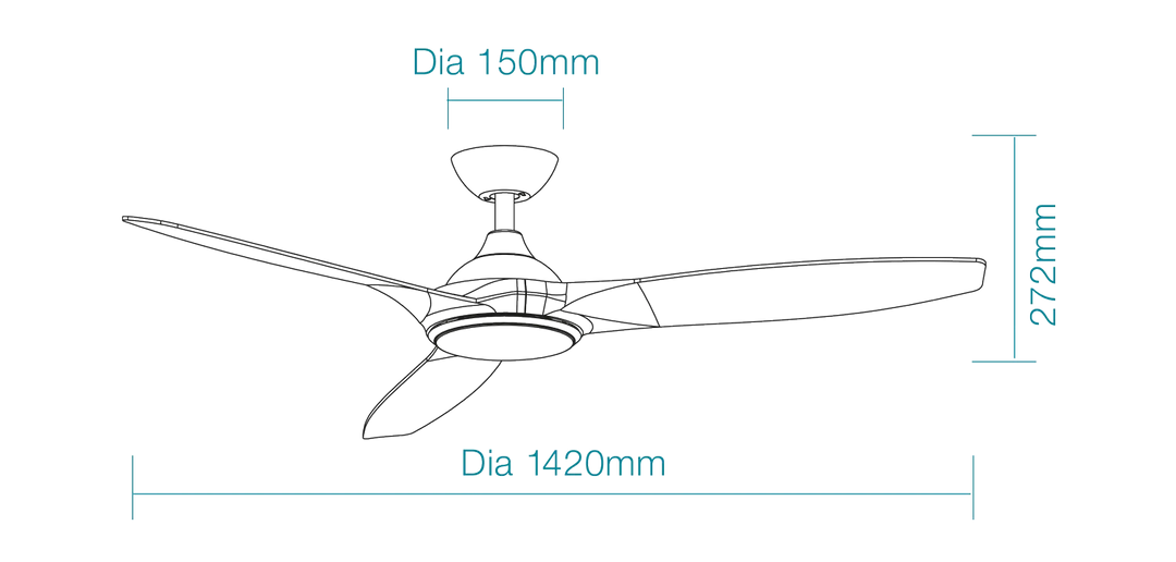 Newport DC 56″ Smart Ceiling Fan With WIFI Remote Control +LED Light Ceiling Fan