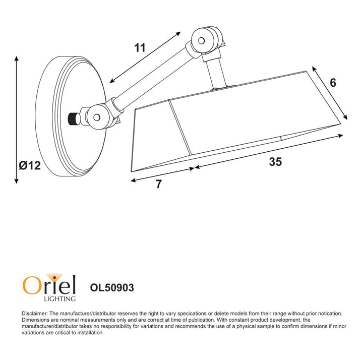 LOXBY Metal Wall Light WALL LIGHT