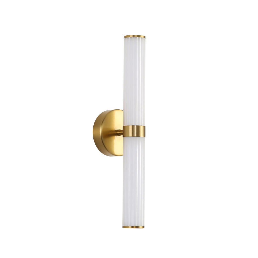 SASSY Ribbed TriColour LED Wall Light Satin Brass WALL LIGHT