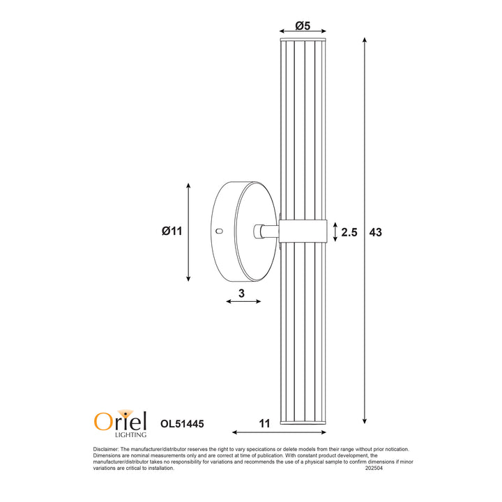 SASSY Ribbed TriColour LED Wall Light WALL LIGHT