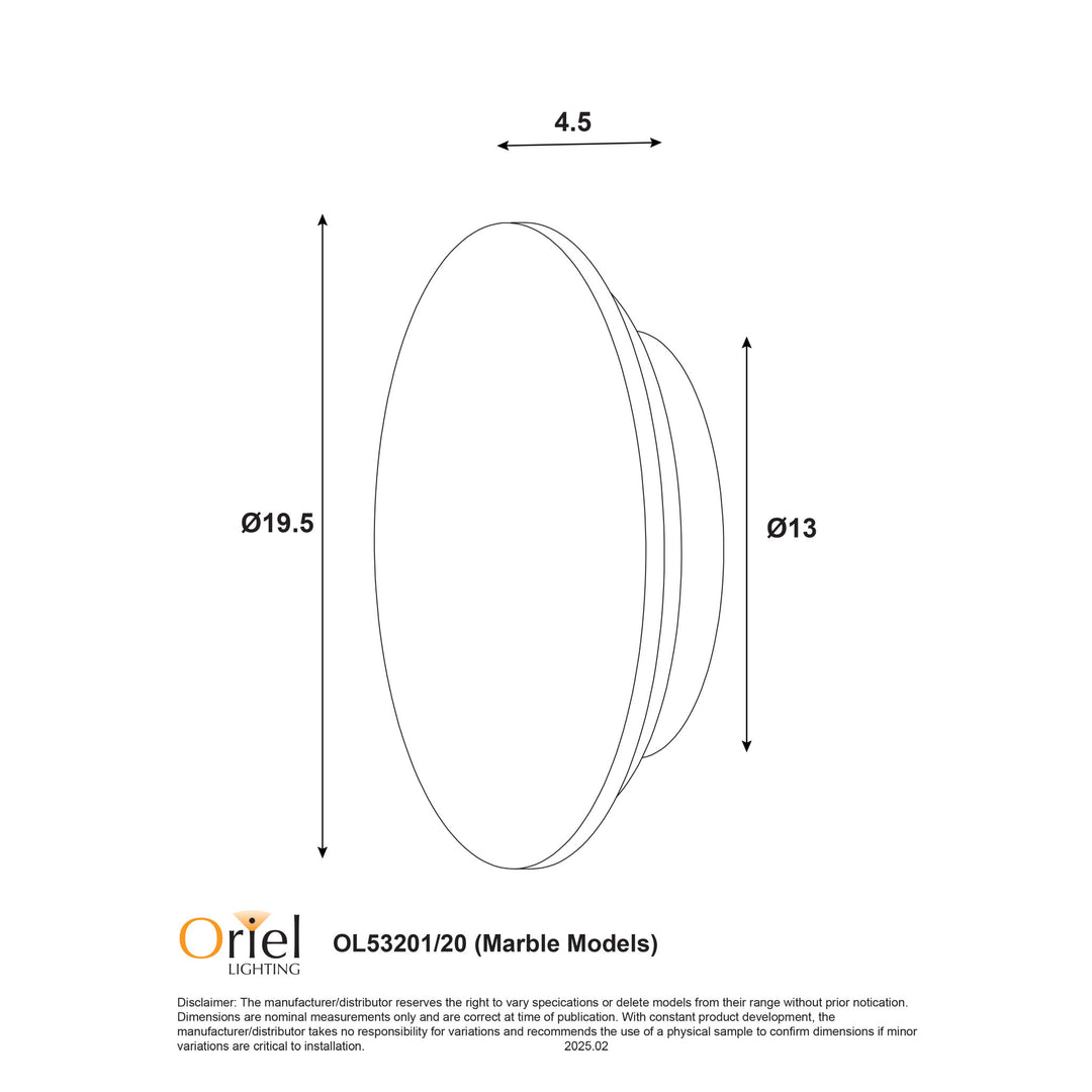 DOT.20/DOT.25 GREY MARBLE Tri-Colour LED Wall Light WALL LIGHT
