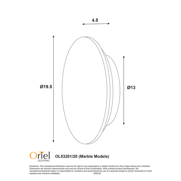 DOT.20/DOT.25 GREY MARBLE Tri-Colour LED Wall Light WALL LIGHT