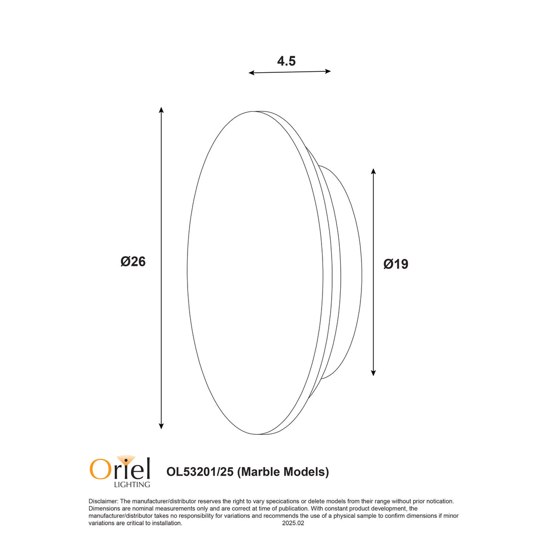 DOT.20/DOT.25 GREY MARBLE Tri-Colour LED Wall Light WALL LIGHT