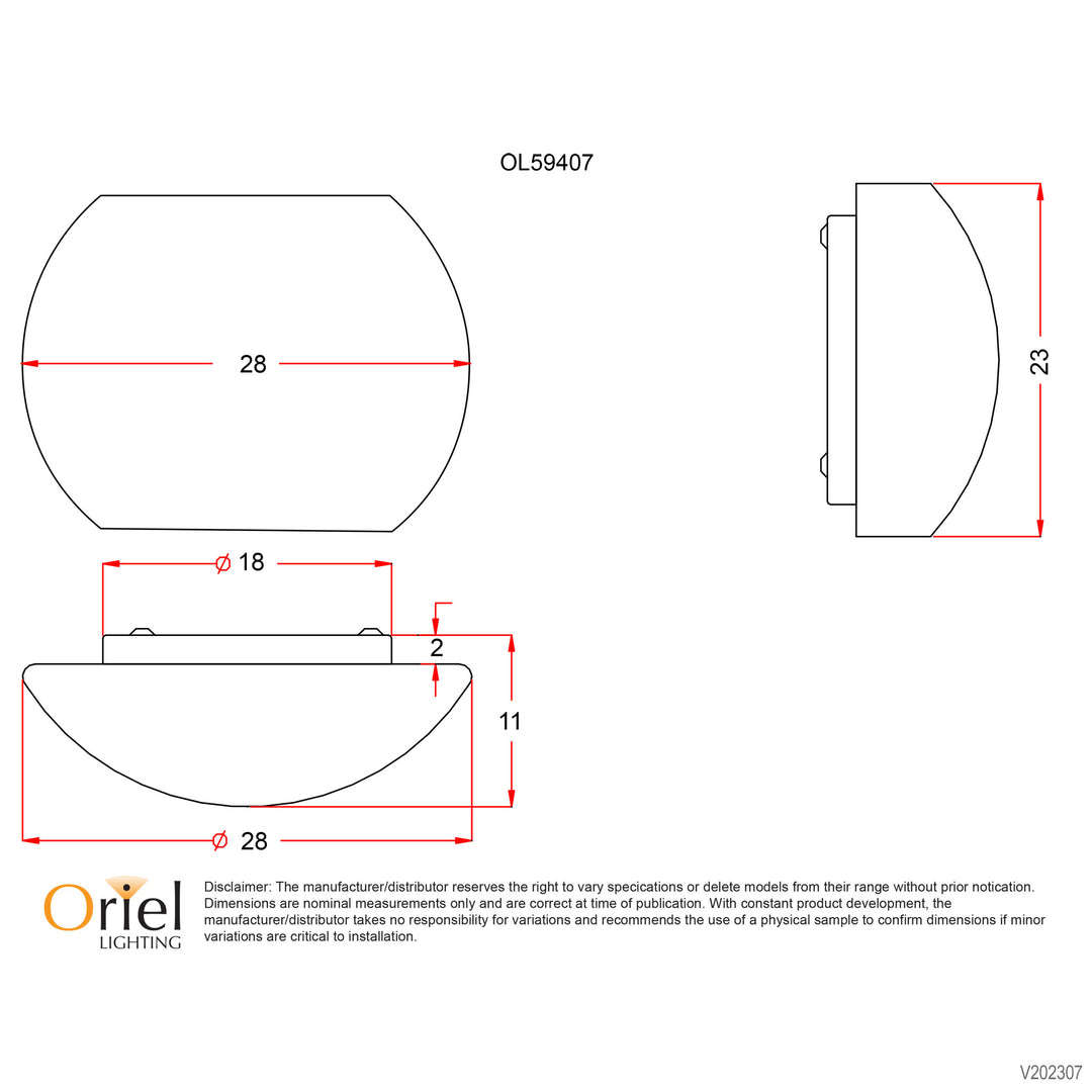 ELBA Opal Matt Wall Light 28cm WALL LIGHT