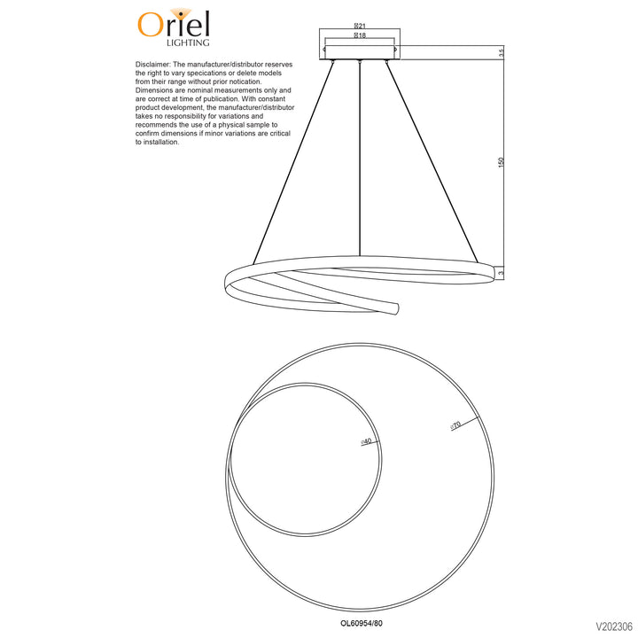 INFINITY Modern LED Spiral Pendant 4000k Pendant