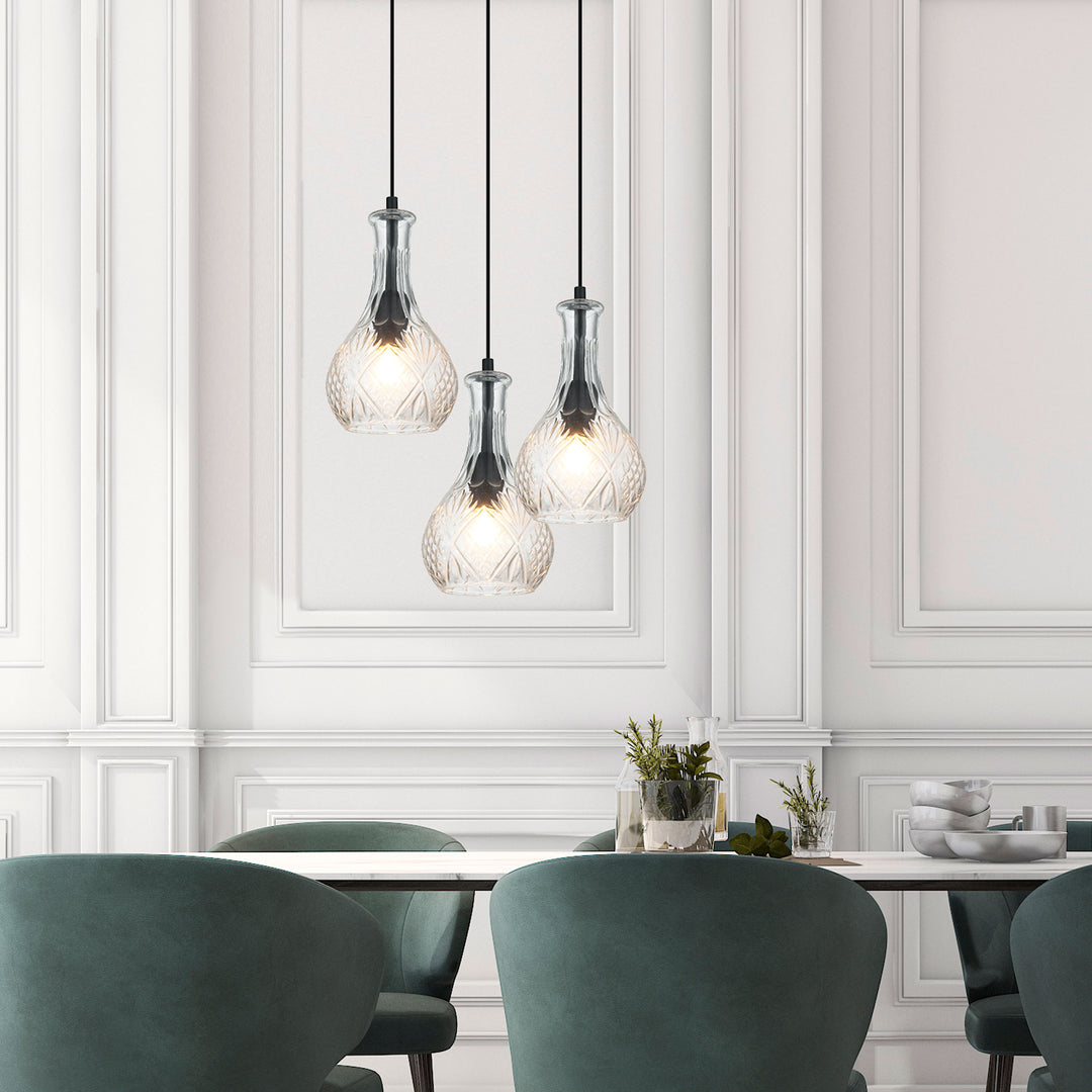 DECANT Retro Vintage Cut Glass Pendant Pendant