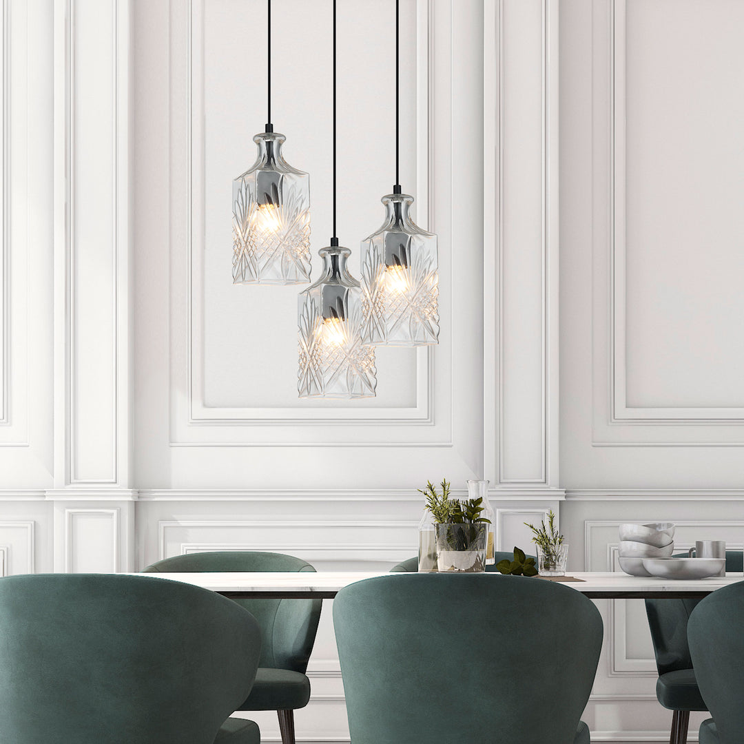 DECANT Retro Vintage Cut Glass Pendant Pendant