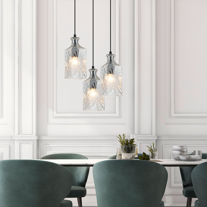 DECANT Retro Vintage Cut Glass Pendant Pendant