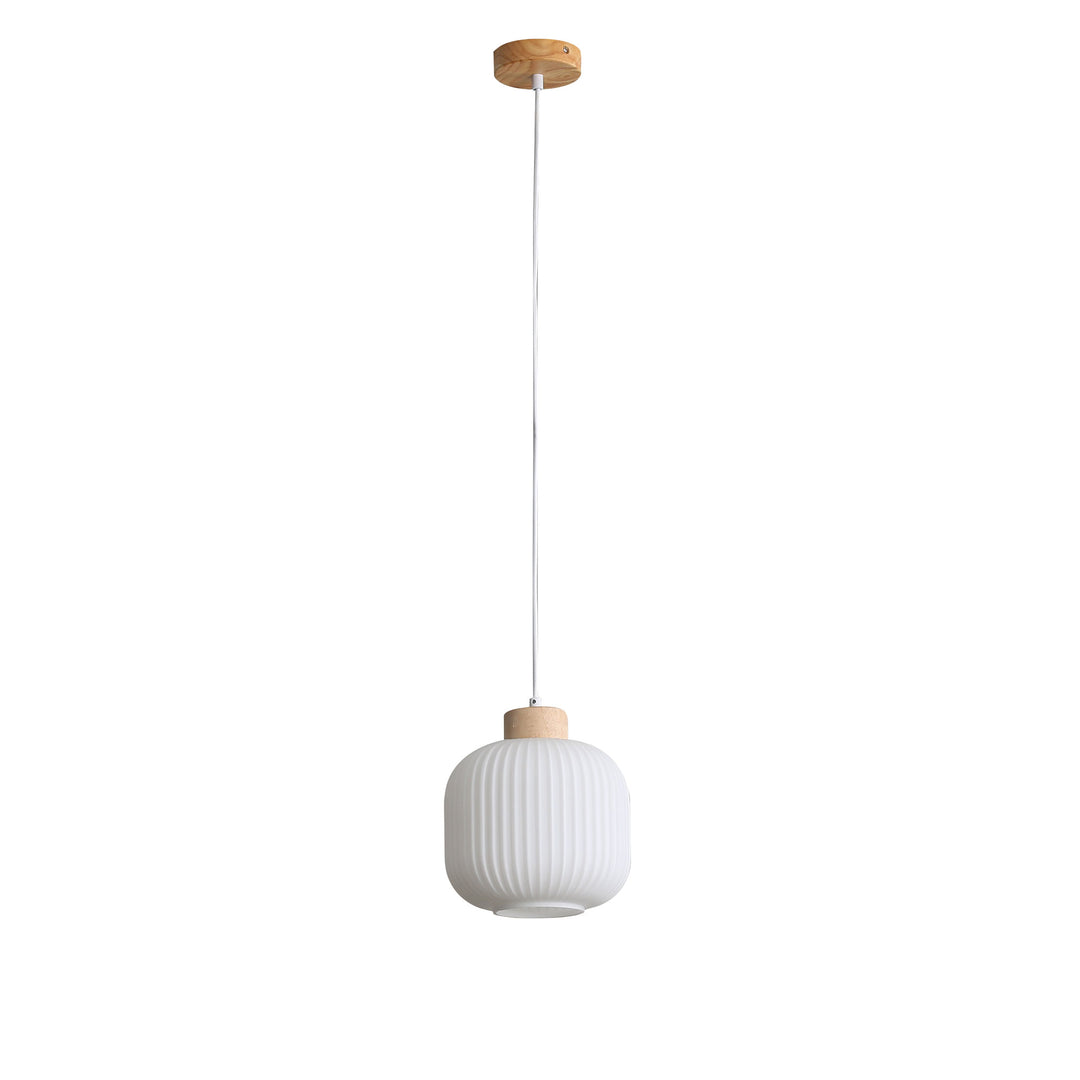 BOLLI Real Timber & Opal Glass Pendant Pendant