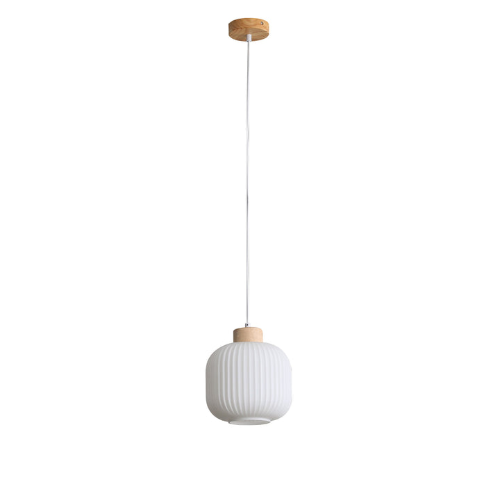 BOLLI Real Timber & Opal Glass Pendant Pendant
