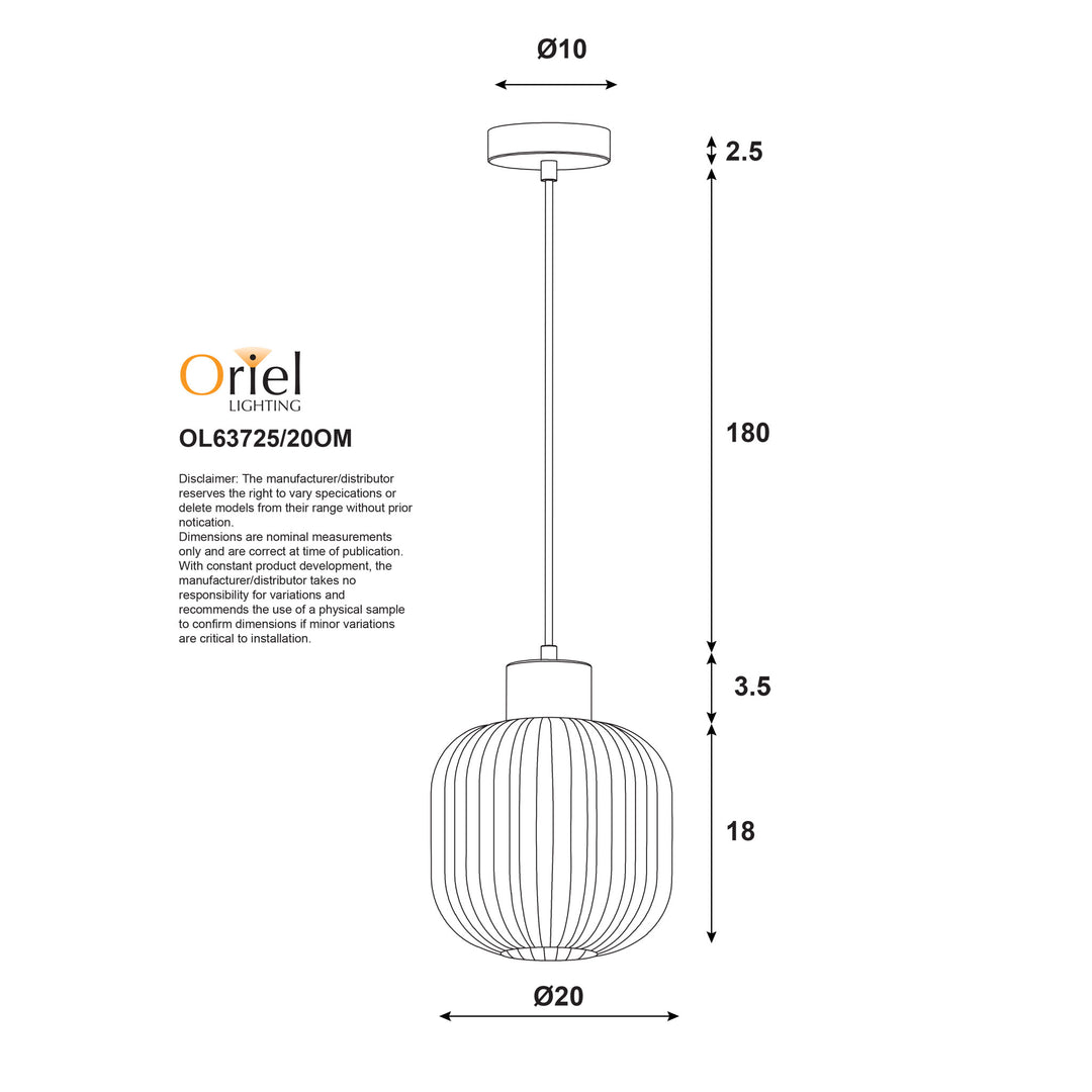 BOLLI Real Timber & Opal Glass Pendant Pendant