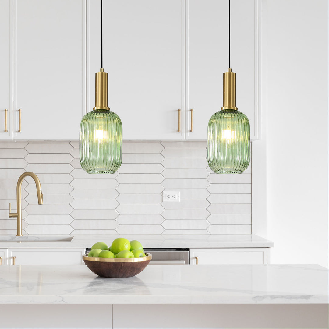 LUXE.130 Ribbed Glass Pendant Pendant