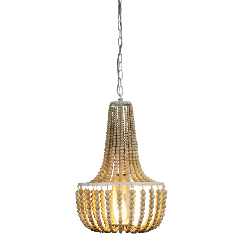 Cascara Natural Wooden Beaded Pendant Cascara 1 light Pendant