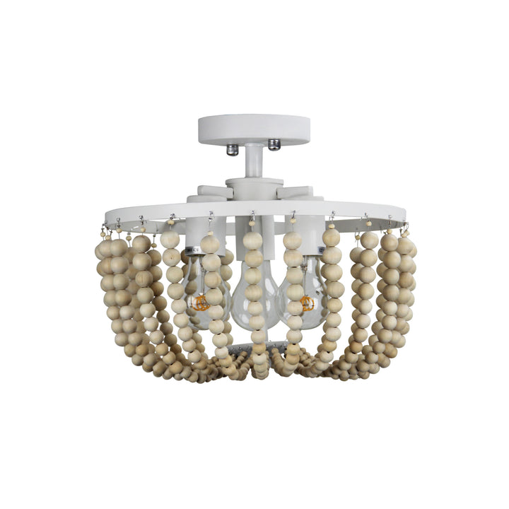 Cascara CTC Natural Wooden Beaded Ceiling Light CTC