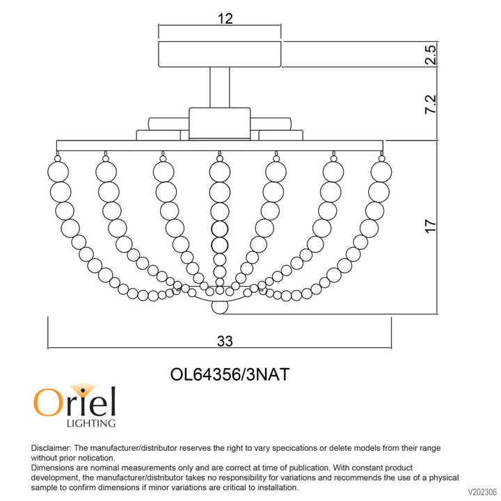 Cascara CTC Natural Wooden Beaded Ceiling Light CTC