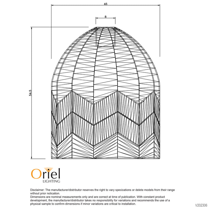 TANAH Natural Rattan Cane Shade Only Pendant