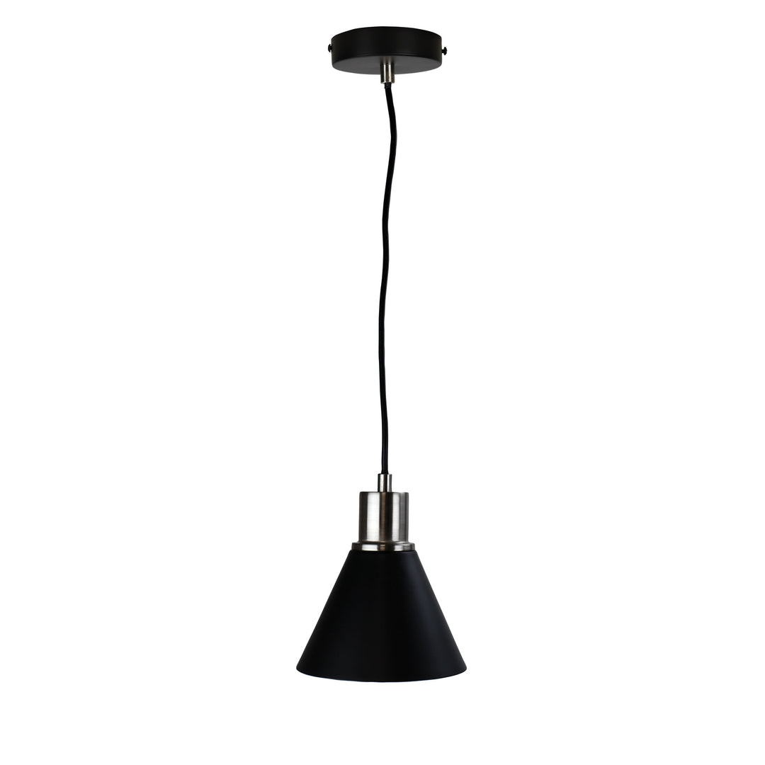 COMO Single Pendant Black and Brushed Chrome Pendant