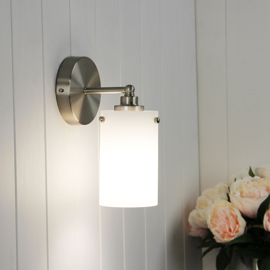 ZEST WALL Retro Brushed Chrome and Glass Wall Light WALL LIGHT