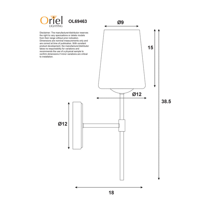 KINBURY Glass Wall Light WALL LIGHT