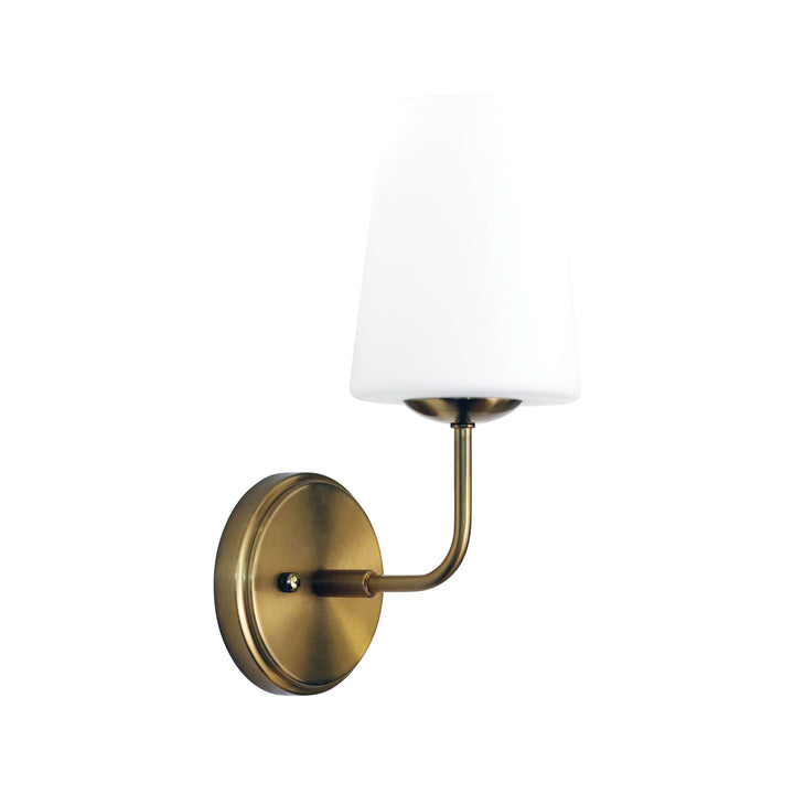 HOPLEY Glass Wall Light Satin Brass WALL LIGHT
