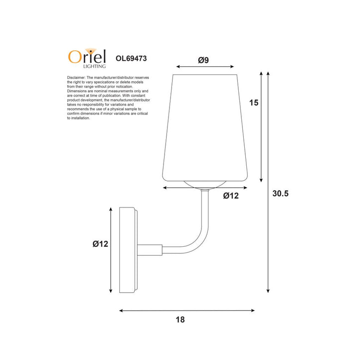 HOPLEY Glass Wall Light WALL LIGHT