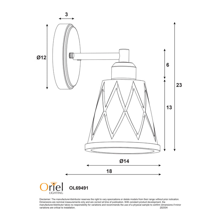 DRAM WALL LIGHT Vintage Cut Glass Wall Light WALL LIGHT