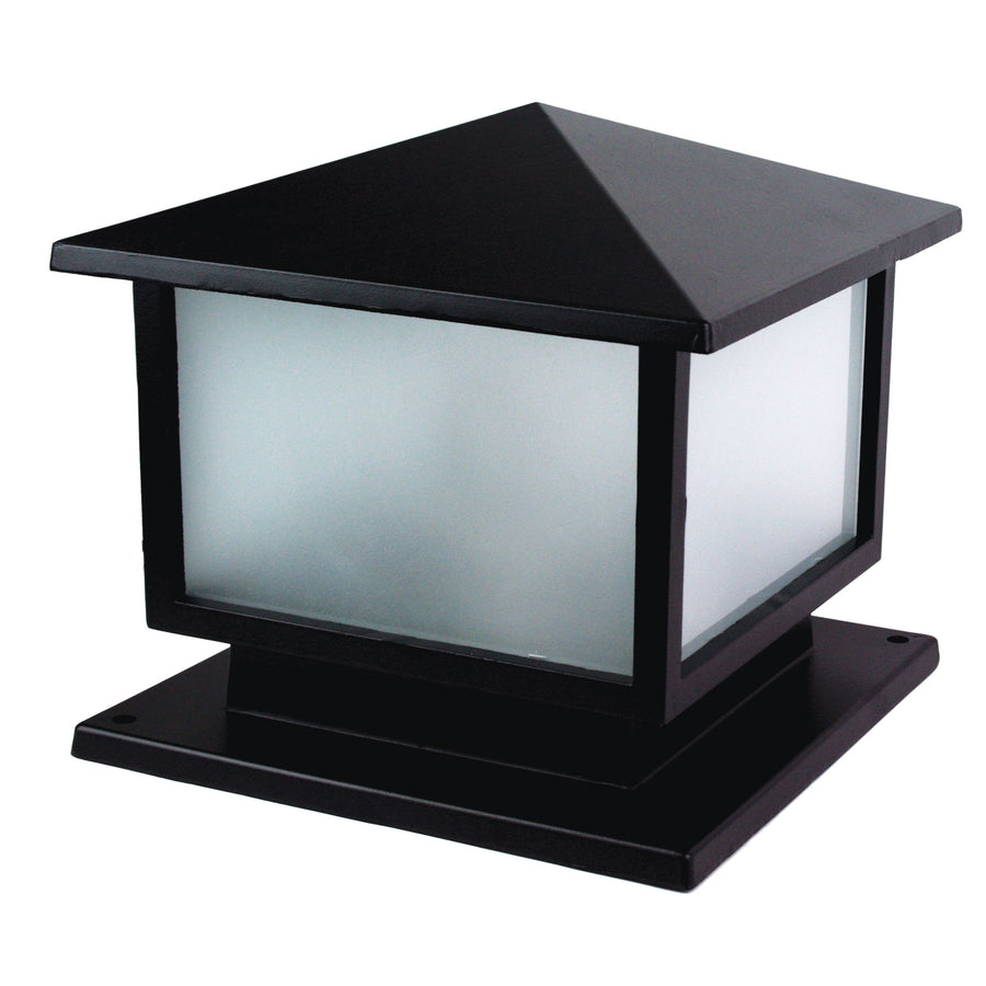 CORTEZ Black 240v Outdoor Pillar Mount 30x30cm Black Pillar light