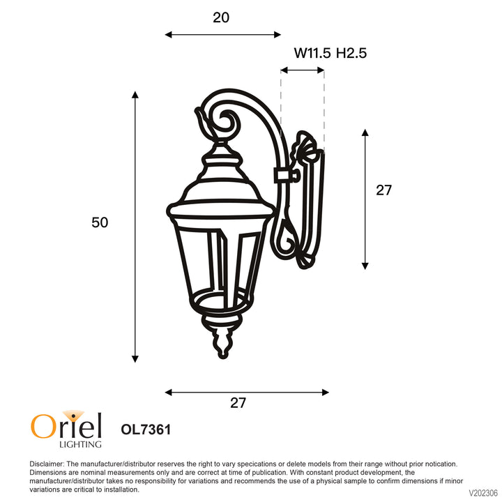 BRISTOL Outdoor Down Wall Light WALL LIGHT