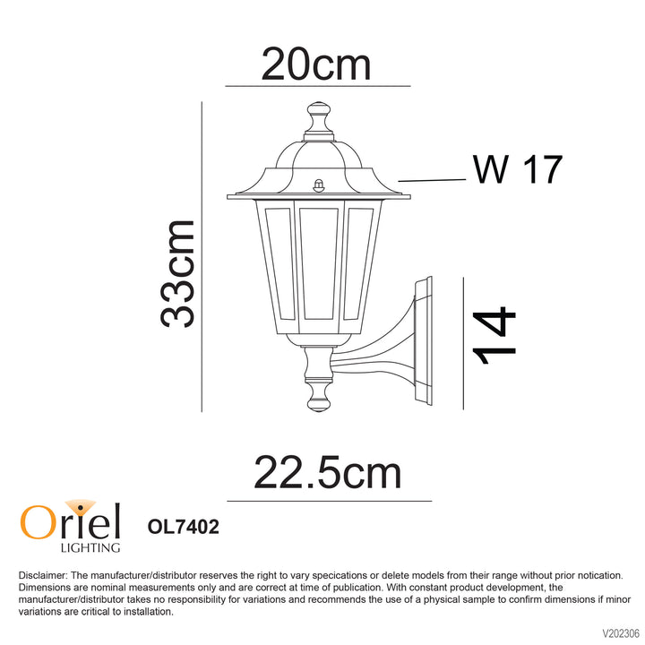 ASCOT Upward Traditional Outdoor Wall Light WALL LIGHT