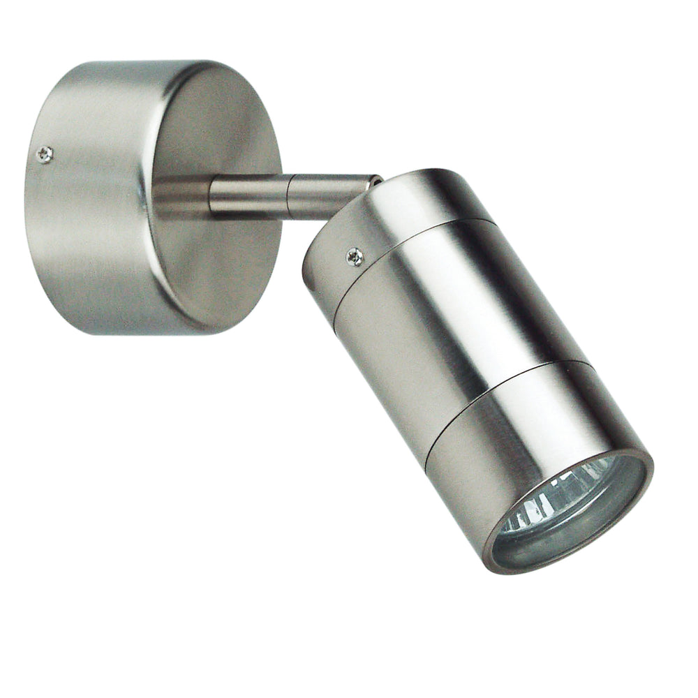 COMMA ADJUSTABLE 240V Outdoor Spotlight Brushed Chrome WALL LIGHT