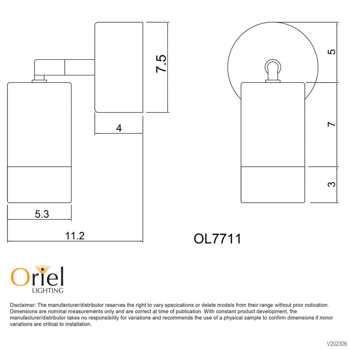 COMMA ADJUSTABLE 240V Outdoor Spotlight WALL LIGHT