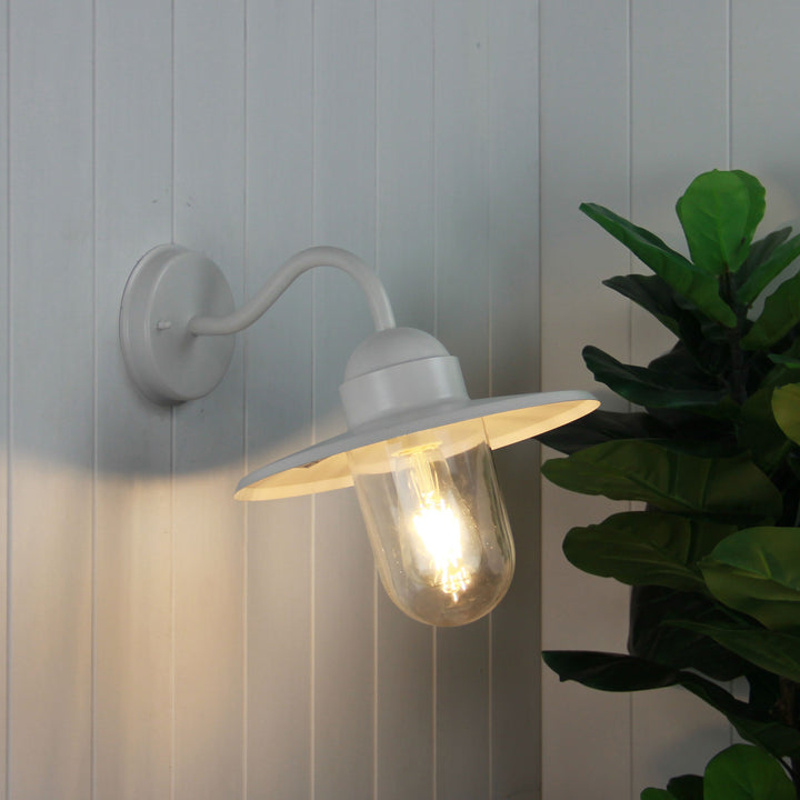 ALLEY Retro Angled Outdoor Wall Light White WALL LIGHT