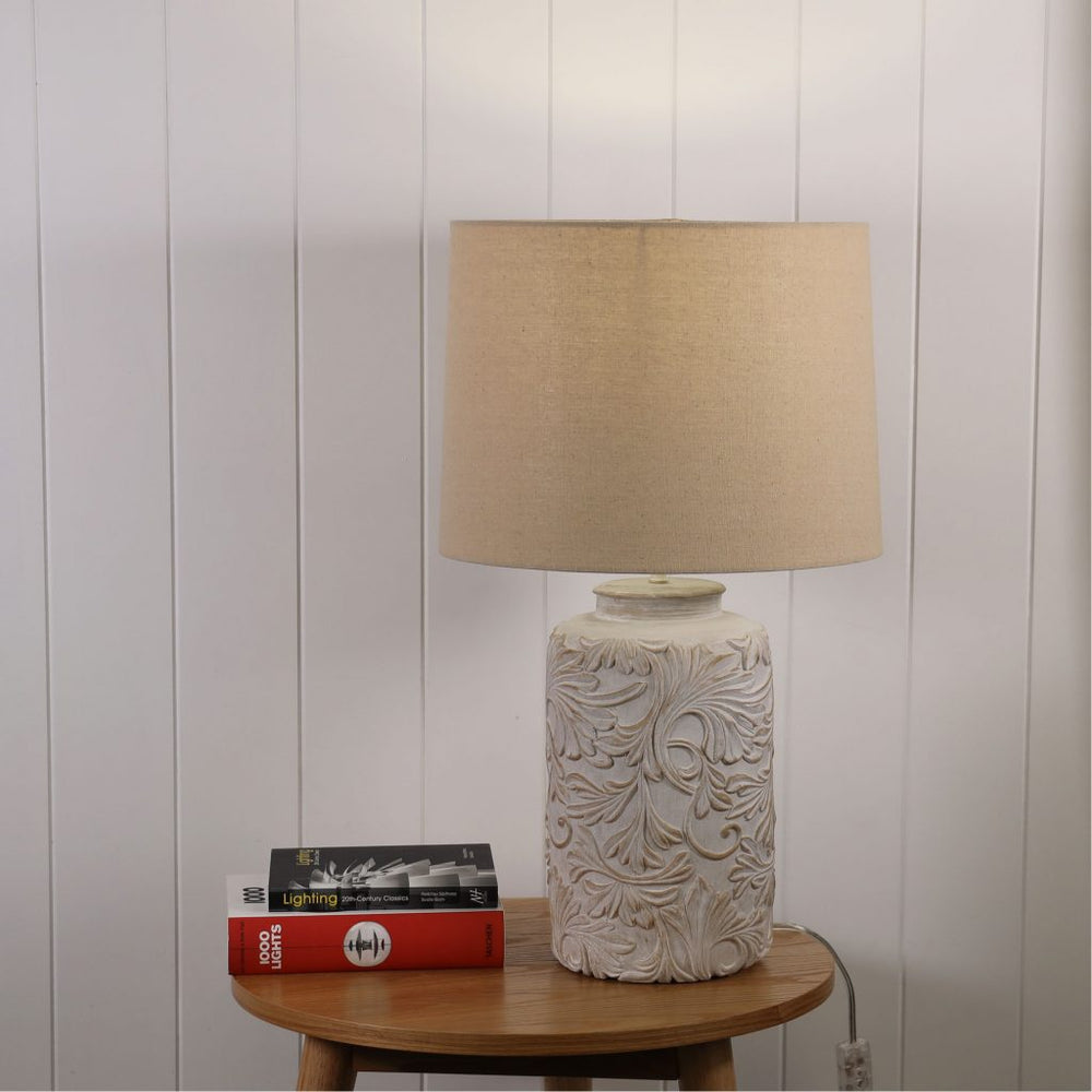 ANDORRA Romantic Embossed Floral Table Lamp TABLE LAMP