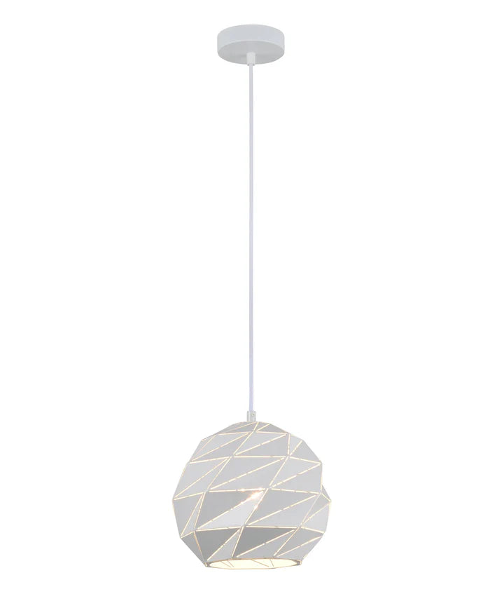ORIGAMI: Interior Small/Large Dome Carved Iron Origami Style Pendant Lights Small White Pendant