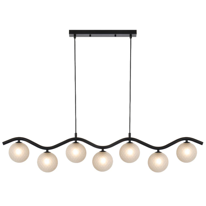 ORTON 7 LIGHT PENDANT BLACK Frost Tear Pendant