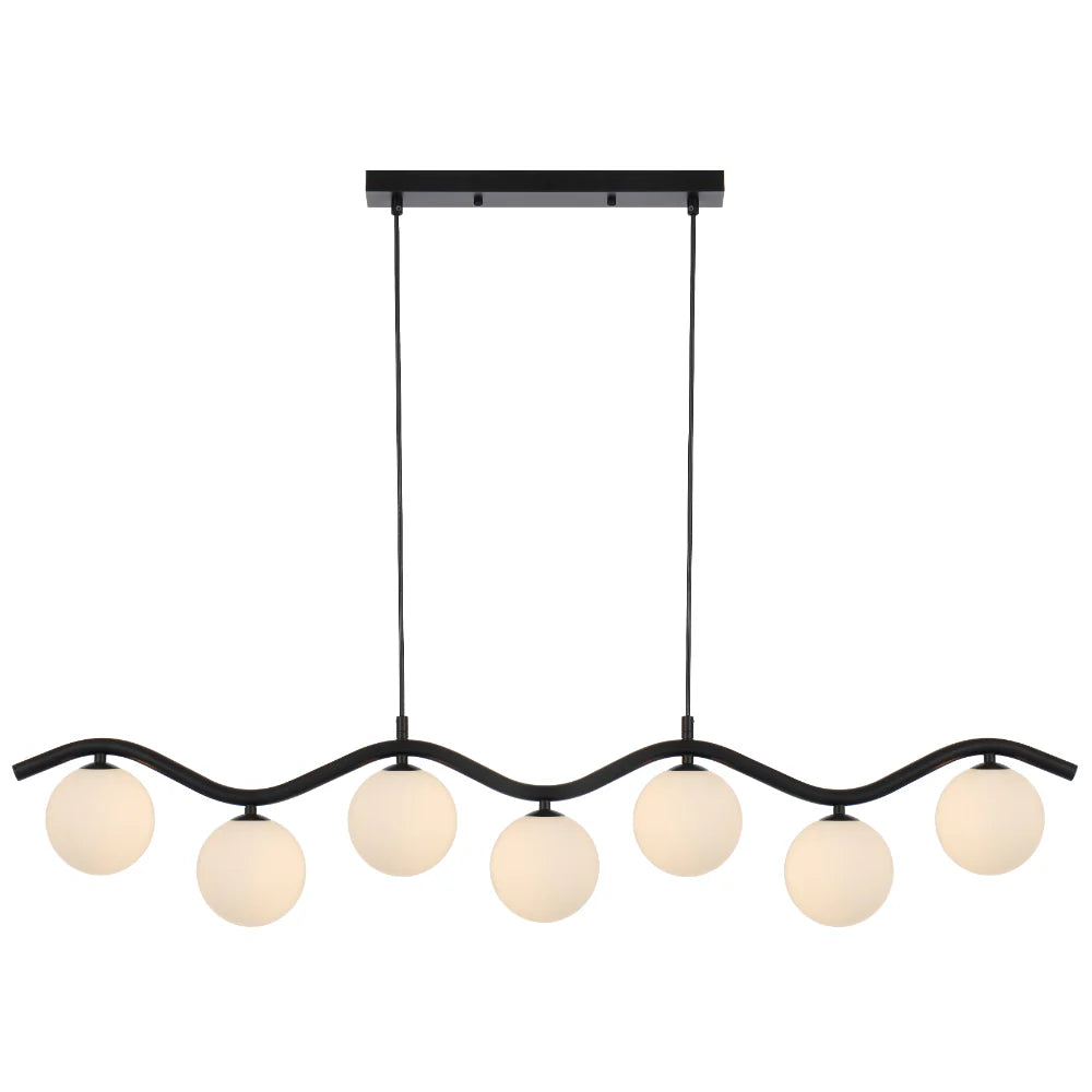 ORTON 7 LIGHT PENDANT BLACK Opal Matt Pendant