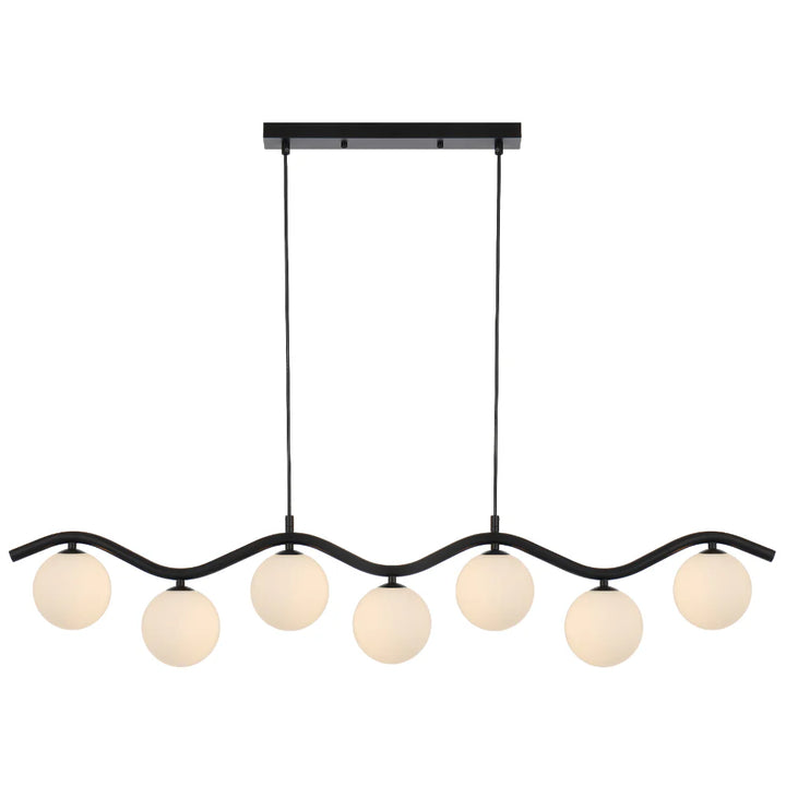 ORTON 7 LIGHT PENDANT BLACK Opal Matt Pendant