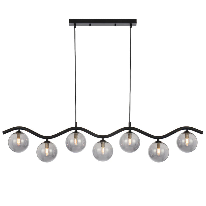 ORTON 7 LIGHT PENDANT BLACK Smoke Pendant